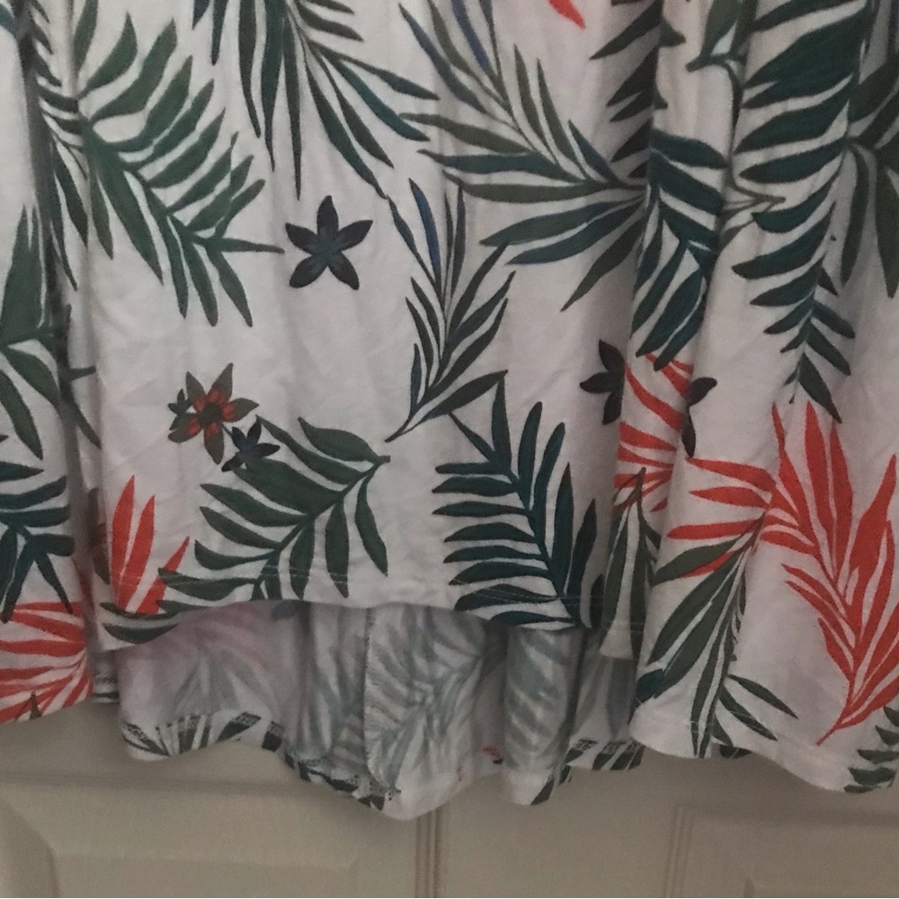 Terra & Sky Tropical Leaf Print Sleeveless Tunic Hi/Low Sleeveless NWT Size 3X - Picture 2 of 5